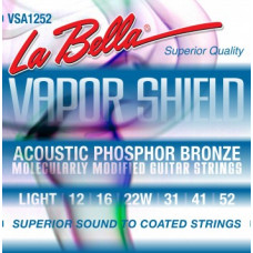 VSA1252 Vapor Shield Комплект струн для акустической гитары, фосф.бронза, 12-52, La Bella