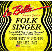 830 Комплект струн для классической гитары, черный нейлон шарик La Bella
