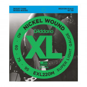 EXL220M Nickel Wound Комплект струн для бас-гитары, Super Light, 40-95, Medium Scale, D'Addario