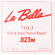 713L Silk&Steel Отдельная третья струна для акустической гитары, посеребренная, 023, La Bella