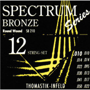 SB210 Spectrum Bronze Комплект струн для 12-струнной акустической гитары, бронза, 10-50, Thomastik
