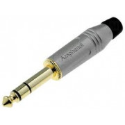 ACPS-GN-AU Штекер Jack 6.3мм, стерео штекер, на кабель, позолоченные контакты, Amphenol