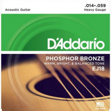 Струны D'Addario Phosphor Bronze Acoustic 14-59 (EJ18)