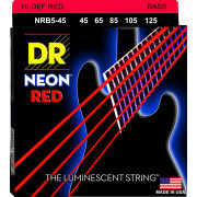 NRB5-45 Neon Red Комплект струн для 5-струнной бас-гитары, никелированные, с покрытием, 40-125, DR