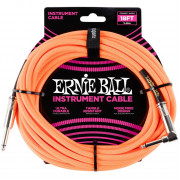 Кабель инструментальный Ernie Ball, с угловым коннектором, Jack 6.3, оранжевый, 5,49м (6084) 