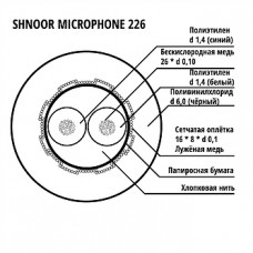 226BLK-100m Кабель микрофонный симметричный, 2x0.26мм, d6, 100м, SHNOOR