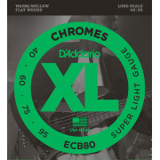 ECB80 Chromes Комплект струн для бас-гитары, Light, 40-95, Long Scale, D'Addario