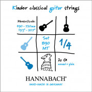 890MT14 Kinder Guitar Size Комплект струн для классической гитары 1/4, посеребренные, Hannabach