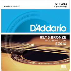 EZ910 AMERICAN BRONZE 85/15 Струны для акустической гитары Light 11-52 D`Addario