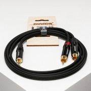 MJ2RCA-1,5m Y-кабель миниджек - 2 RCA с литым копусом и позолоченными контактами, 1,5м, SHNOOR