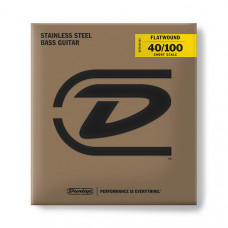 DBFS40100S Flatwound Short Scale Комплект струн для бас-гитары, сталь, 40-100, Dunlop