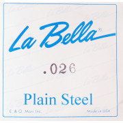 PS026 Отдельная стальная струна без оплетки, сталь, 026, La Bella