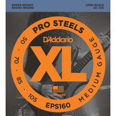 EPS160 ProSteels Комплект струн для бас-гитары, Medium, 50-105, Long Scale, D'Addario