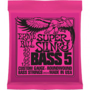 P02824 Super Slinky Bass Комплект струн для 5-струнной бас-гитары, 40-125, никель, Ernie Ball