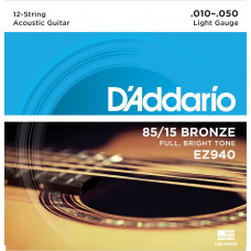 Струны D'Addario American Bronze 85/15 12-String Acoustic 10-50 (EZ940)