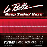 750C Copper White Nylon Комплект струн для бас-гитары, медь/белый нейлон, 50-105, La Bella
