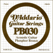 PB030 Phosphor Bronze Отдельная струна для акустической гитары, фосфорная бронза, .030, D'Addario