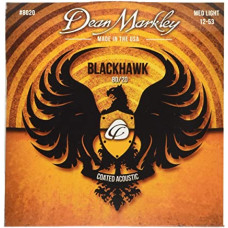 DM8020 Blackhawk 80/20 Комплект струн для акустической гитары, с покрытием, 12-53, Dean Markley