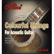 AW435С-SL Комплект струн для акустической гитары, цветные, медь, 11-52 [12] Alice