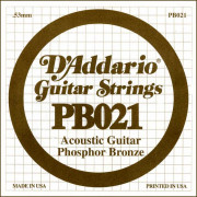 PB021 Phosphor Bronze Отдельная струна для акустической гитары, фосфорная бронза, .021, D'Addario