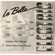 EL026 Отдельная струна, сталь в никелированной оплетке, 026, La Bella