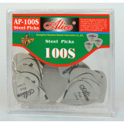AP-100S Коробка медиаторов, сталь, толщина 0,3мм, 100шт, Alice