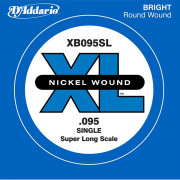 XB095SL Nickel Wound Отдельная струна для бас-гитары, никелированная, .095, Super Long, D'Addario