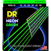 NGA-12 Neon Green Комплект струн для акустической гитары, фосфорная бронза, с покрытием, 12-54, DR