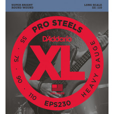 EPS230 ProSteels Комплект струн для бас-гитары, Heavy, 55-110, D'Addario