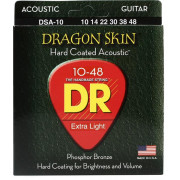 DSA-10 Dragon Skin Комплект струн для акустической гитары, фосфорная бронза, с покрытием, 10-48, DR