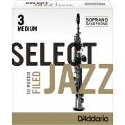 RSF10SSX3M Select Jazz Трости для саксофона сопрано, обработ. низ среза, размер 3 Medium, 10шт, Rico