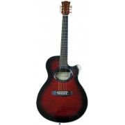 C836-TRDS Акустическая гитара, пластиковая задняя дека, красный санберст, Caraya