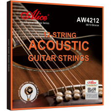 AW4212-L Комплект струн для 12-струнной акустической гитары, бронза 90/10, 12-52, Alice