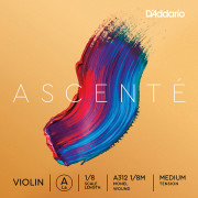 A312-1/8M Ascente Отдельная струна A для скрипки 1/8, среднее натяжение, D'Addario