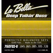 760FGS-B Gold Flats Комплект струн для 5-струнной бас-гитары, 45-128, сплав бронзы, La Bella