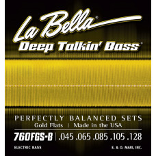 760FGS-B Gold Flats Комплект струн для 5-струнной бас-гитары, 45-128, сплав бронзы, La Bella