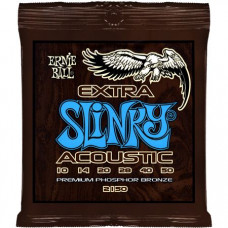 P02150 Slinky Extra Комплект струн для акустической гитары, фосфорная бронза, 10-50, Ernie Ball
