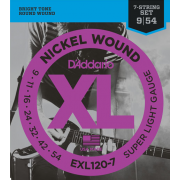 Струны D'Addario Nickel Wound 7-string 9-54 (EXL120-7XL)