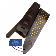 1221-75-5-BRN Ремень для гитары, кожаный, широкий, коричневый, 1221