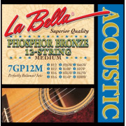 7GP12M Phosphor Bronze Комплект струн для 12-струнной акустической гитары, ф/б, 12-52, La Bella
