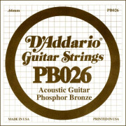 PB026 Phosphor Bronze Отдельная струна для акустической гитары, фосфорная бронза, .026, D'Addario