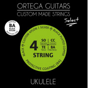 UKSBK-BA Select Комплект струн для укулеле баритон, черный нейлон, с покрытием, Ortega