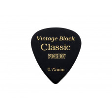 GP-07/075 Celluloid Vintage Classic Black Медиаторы 50шт, толщина 0.75мм, Pickboy