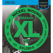 Струны D'Addario Nickel Wound Bass 5-string 40-125 (EXL220-5 XL)