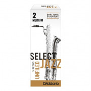 RRS05BSX2M Select Jazz Unfiled Трости для саксофона баритон, размер 2, средние (Medium), 5шт, Rico