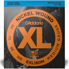 Струны D'Addario Nickel Wound Bass, Medium Scale 50-105 (EXL160M XL)
