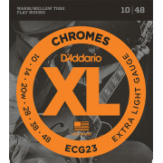 ECG23 Chromes Flat Wound Комплект струн для электрогитары, Extra Light, 10-48, D'Addario
