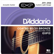 EXP13 COATED 80/20 Струны для акустической гитары Custom Light 11-52 D`Addario
