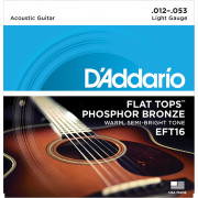 EFT16 FLAT TOPS Струны для акустической гитары фосфорная бронза 12-53 D`Addario