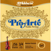 J56-3/4M Pro-Arte Комплект струн для скрипки размером 3/4, среднее натяжение, D'Addario